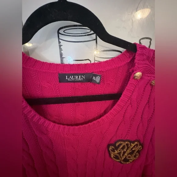❤️ Ralph Lauren Red Cable Knit Sweater | 2X | Crest Emblem | Like New ❤️ - Picture 6 of 6